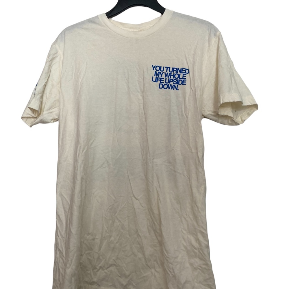 CREAM INSPIRATIONAL GRAPHIC T SHIRT SIZE LARGE